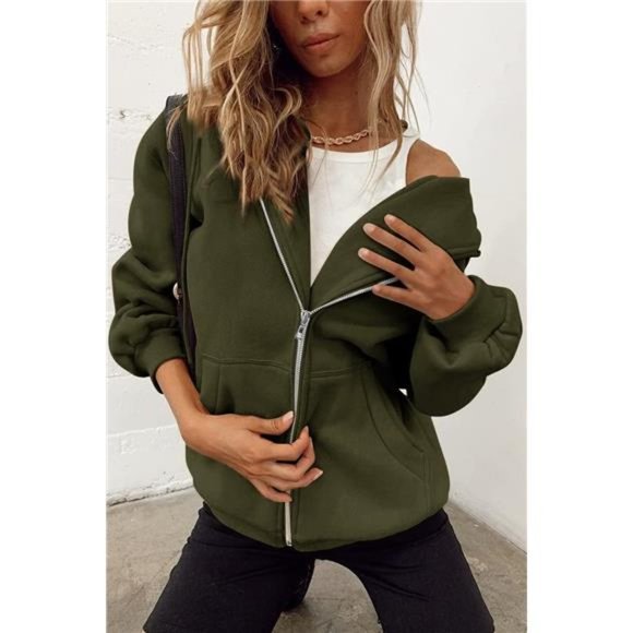 Womens Zip Up Hoodies Long‎ Sleeve Sweatshirts Fall Outfits Sweaters Jackets - Picture 1 of 6
